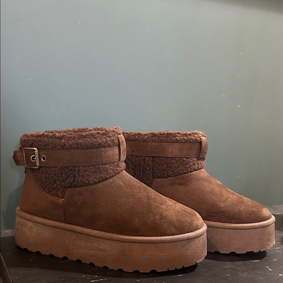 Brown Suede Ankle Boots with Buckle - Picture 9 of 11